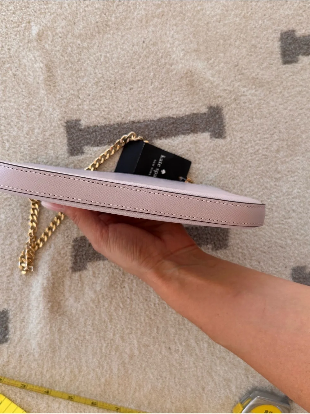 kate spade lavender Leather Crossbody with Gold Chain